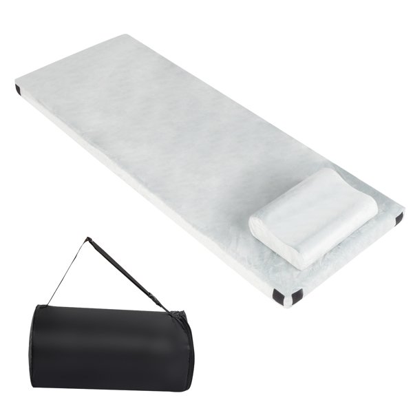 75 X 25 X 3in Memory Foam Short Plush Bed Grey Camping Mattress With Storage Bag With Pillow 75 X 25 X 3in Memory Foam Short Plush Bed Grey Camping Mattress With Storage Bag With Pillow